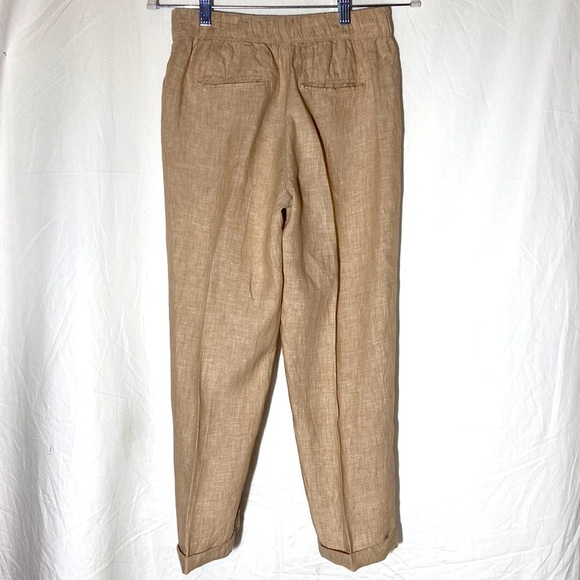 RACHEL “Rachel Roy” 100% Washable Linen Ankle Pants. Small. Tan. - Picture 9 of 13